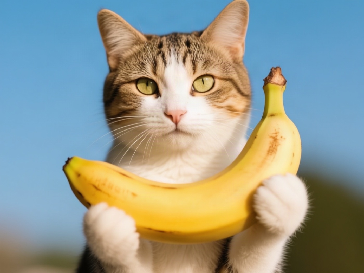 Котик с бананом — результат Qwen Image